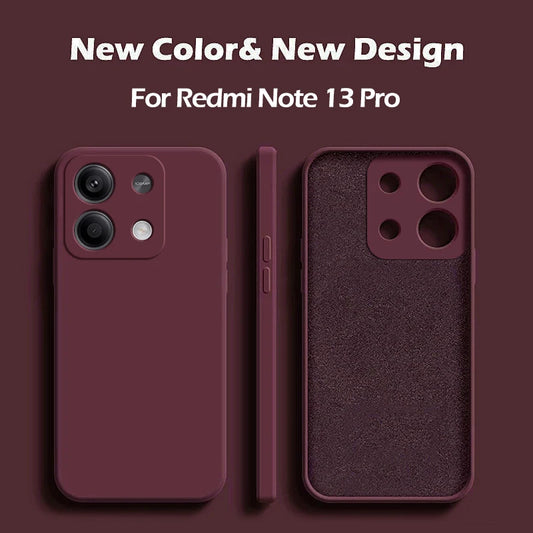 Redmi Note 13 Case Square Liquid Silicone Soft funda TPU Cover For Xiaomi Redmi Note 13 Note13Pro Plus Note13 Pro 5G Phone Cases