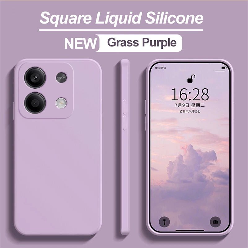 Redmi Note 13 Case Square Liquid Silicone Soft funda TPU Cover For Xiaomi Redmi Note 13 Note13Pro Plus Note13 Pro 5G Phone Cases