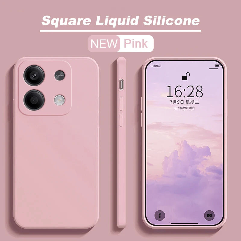 Redmi Note 13 Case Square Liquid Silicone Soft funda TPU Cover For Xiaomi Redmi Note 13 Note13Pro Plus Note13 Pro 5G Phone Cases
