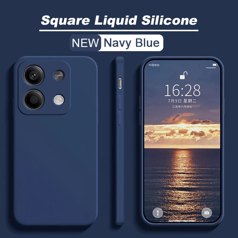 Redmi Note 13 Case Square Liquid Silicone Soft funda TPU Cover For Xiaomi Redmi Note 13 Note13Pro Plus Note13 Pro 5G Phone Cases