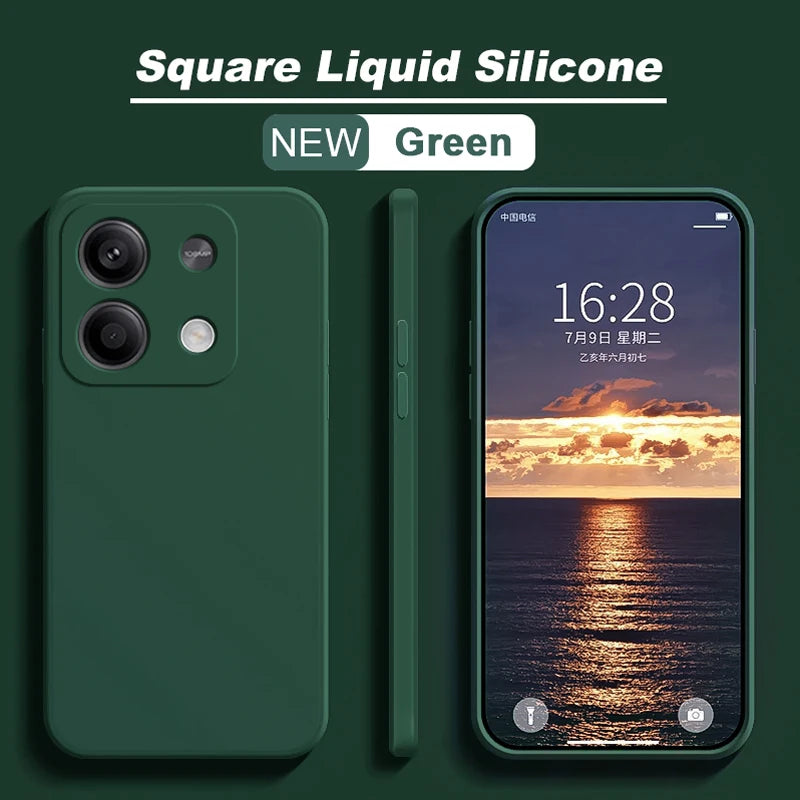 Redmi Note 13 Case Square Liquid Silicone Soft funda TPU Cover For Xiaomi Redmi Note 13 Note13Pro Plus Note13 Pro 5G Phone Cases