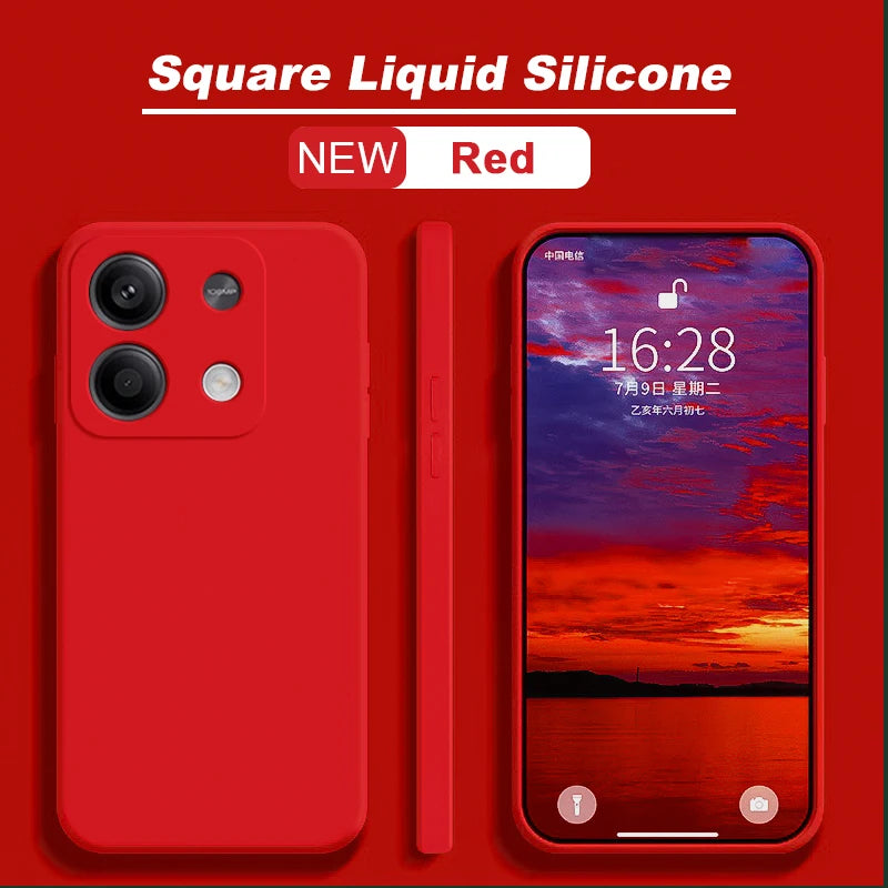 Redmi Note 13 Case Square Liquid Silicone Soft funda TPU Cover For Xiaomi Redmi Note 13 Note13Pro Plus Note13 Pro 5G Phone Cases