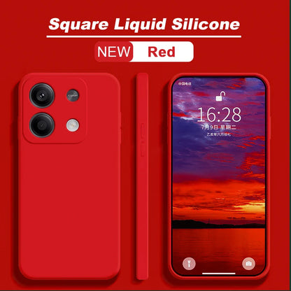 Redmi Note 13 Case Square Liquid Silicone Soft funda TPU Cover For Xiaomi Redmi Note 13 Note13Pro Plus Note13 Pro 5G Phone Cases