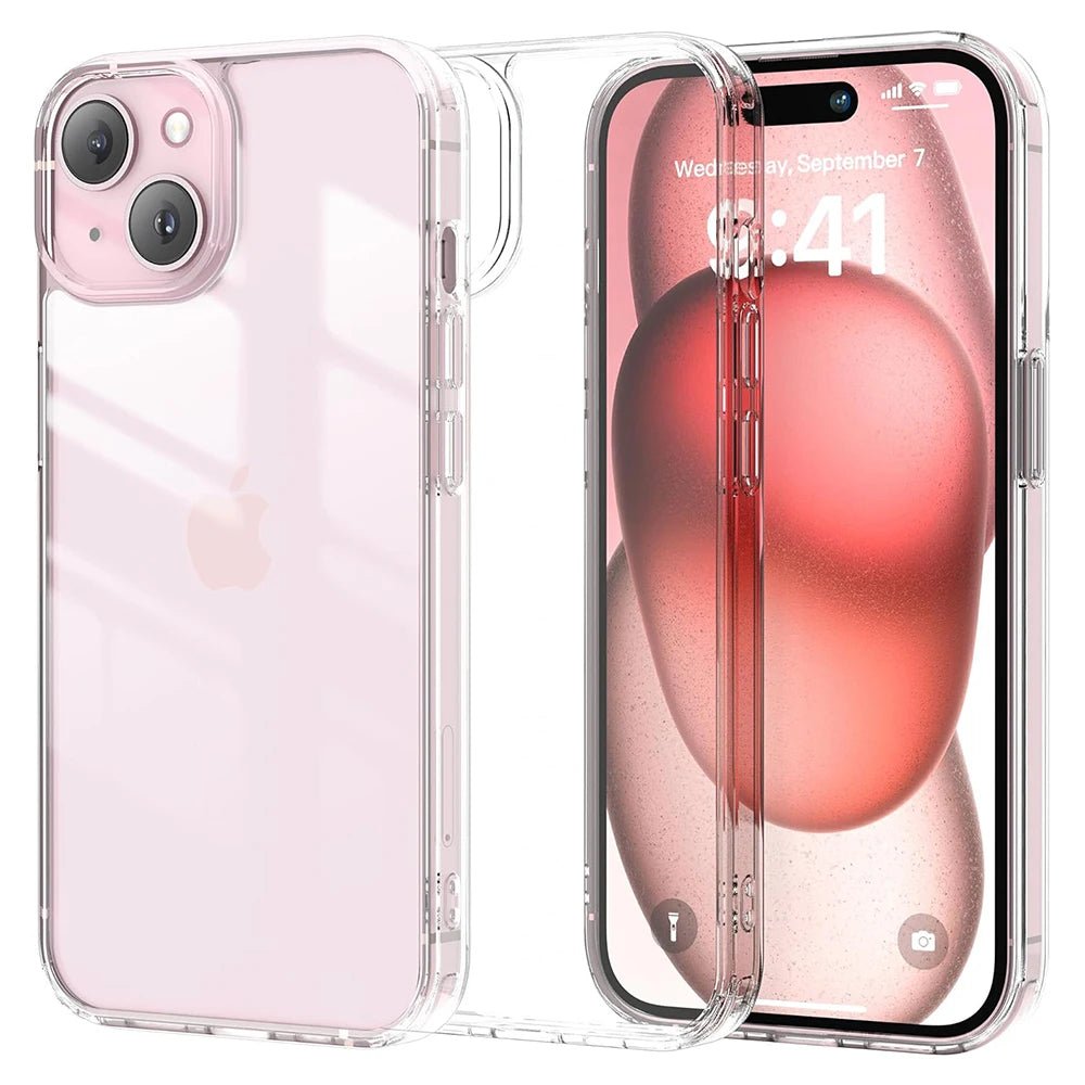 Étui Airbag hybride en acrylique antichoc pour iPhone 16 15 14 13 12 11 Pro Max Plus Mini, coque arrière rigide transparente en Silicone souple
