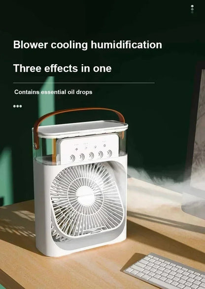 Nouveau 3 en 1 ventilateur climatiseur ménage Mini refroidisseur d'air LED veilleuse Portable humidificateur réglage de l'air ventilateur bureau maison ventilateur