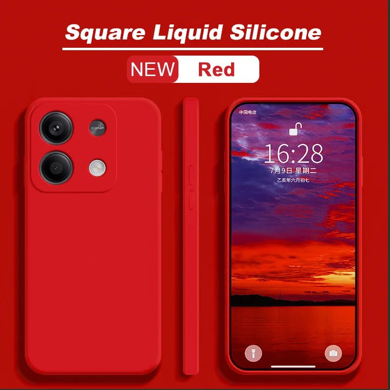 Redmi Note 13 Case Square Liquid Silicone Soft funda TPU Cover For Xiaomi Redmi Note 13 Note13Pro Plus Note13 Pro 5G Phone Cases