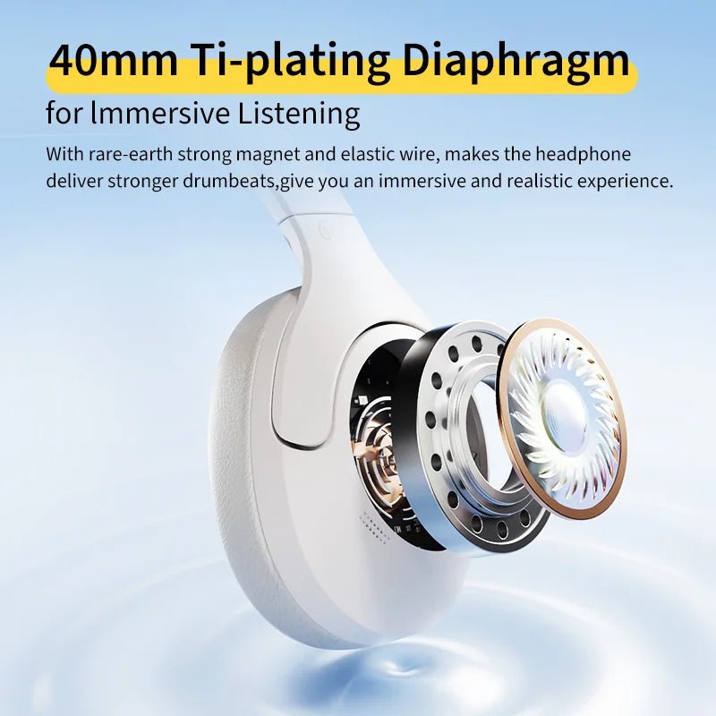 QCY-Écouteurs sans fil et filaires H3 Lite ANC, Bluetooth 5.3, casque supra-auriculaire pliable, son HIFI, 60 heures de lecture, écouteurs pour touristes allergiques