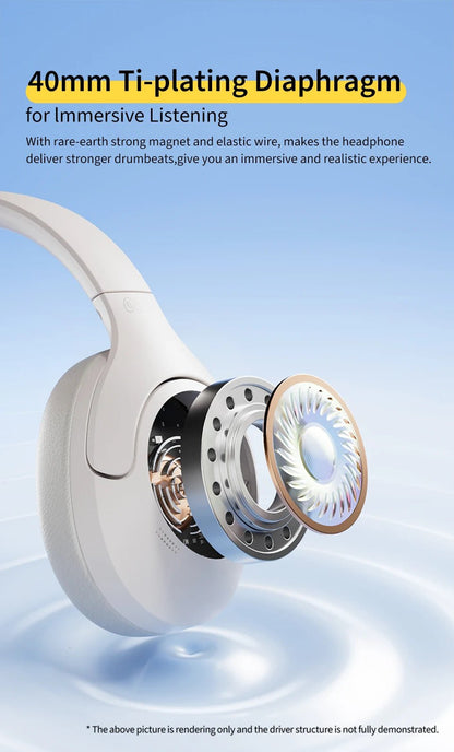 QCY-Écouteurs sans fil et filaires H3 Lite ANC, Bluetooth 5.3, casque supra-auriculaire pliable, son HIFI, 60 heures de lecture, écouteurs pour touristes allergiques