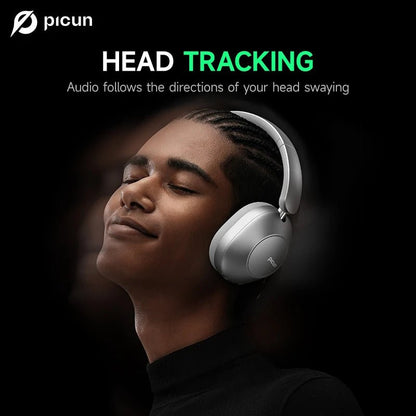 Picun-Casque Bluetooth à suppression active du bruit F6, suivi de la tête ANC, audio 3D, casque sans fil, haute résolution, faible latence de contrôle