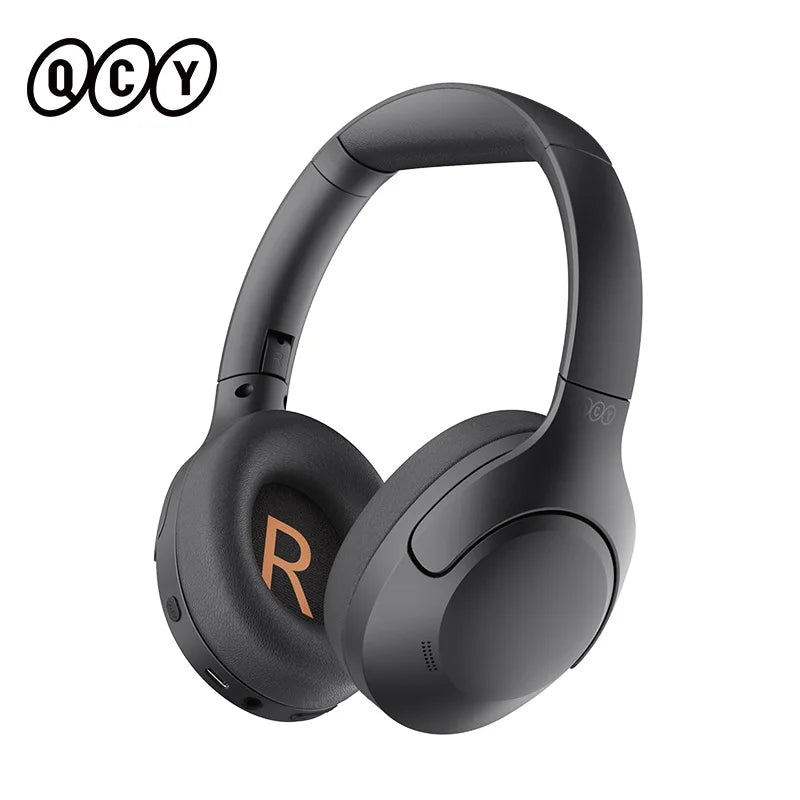 QCY-Écouteurs sans fil et filaires H3 Lite ANC, Bluetooth 5.3, casque supra-auriculaire pliable, son HIFI, 60 heures de lecture, écouteurs pour touristes allergiques