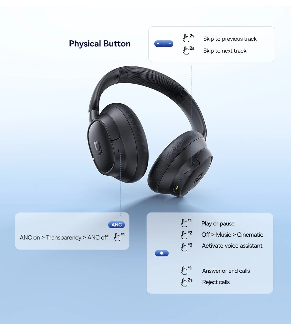 Baseus EH10 NC ANC casque sans fil 45dB casques hybrides adaptatifs antibruit casque LDAC haute résolution Bluetooth 6.0 80 heures