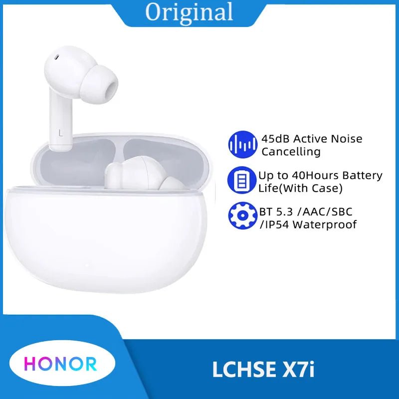 Honor CHOICE LCHSE X7i écouteurs True Wireless 45dB suppression Active du bruit TWS écouteur Bluetooth 40 heures d'autonomie de la batterie