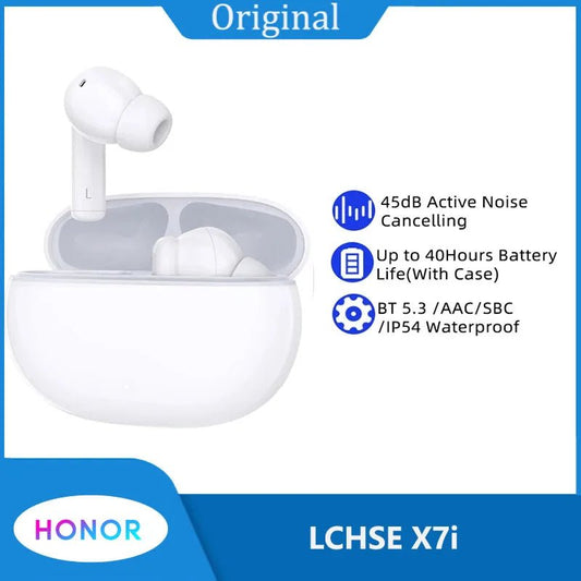 Honor CHOICE LCHSE X7i écouteurs True Wireless 45dB suppression Active du bruit TWS écouteur Bluetooth 40 heures d'autonomie de la batterie