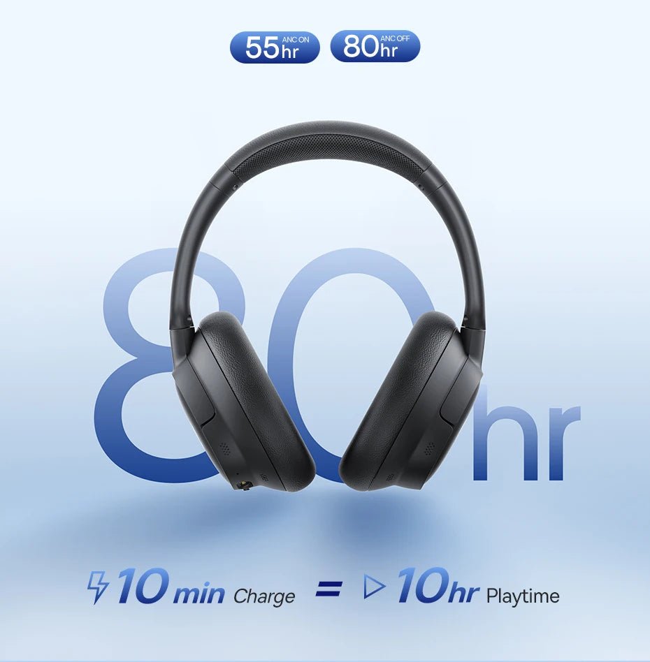 Baseus EH10 NC ANC casque sans fil 45dB casques hybrides adaptatifs antibruit casque LDAC haute résolution Bluetooth 6.0 80 heures