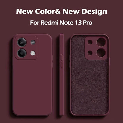 Redmi Note 13 Case Square Liquid Silicone Soft funda TPU Cover For Xiaomi Redmi Note 13 Note13Pro Plus Note13 Pro 5G Phone Cases