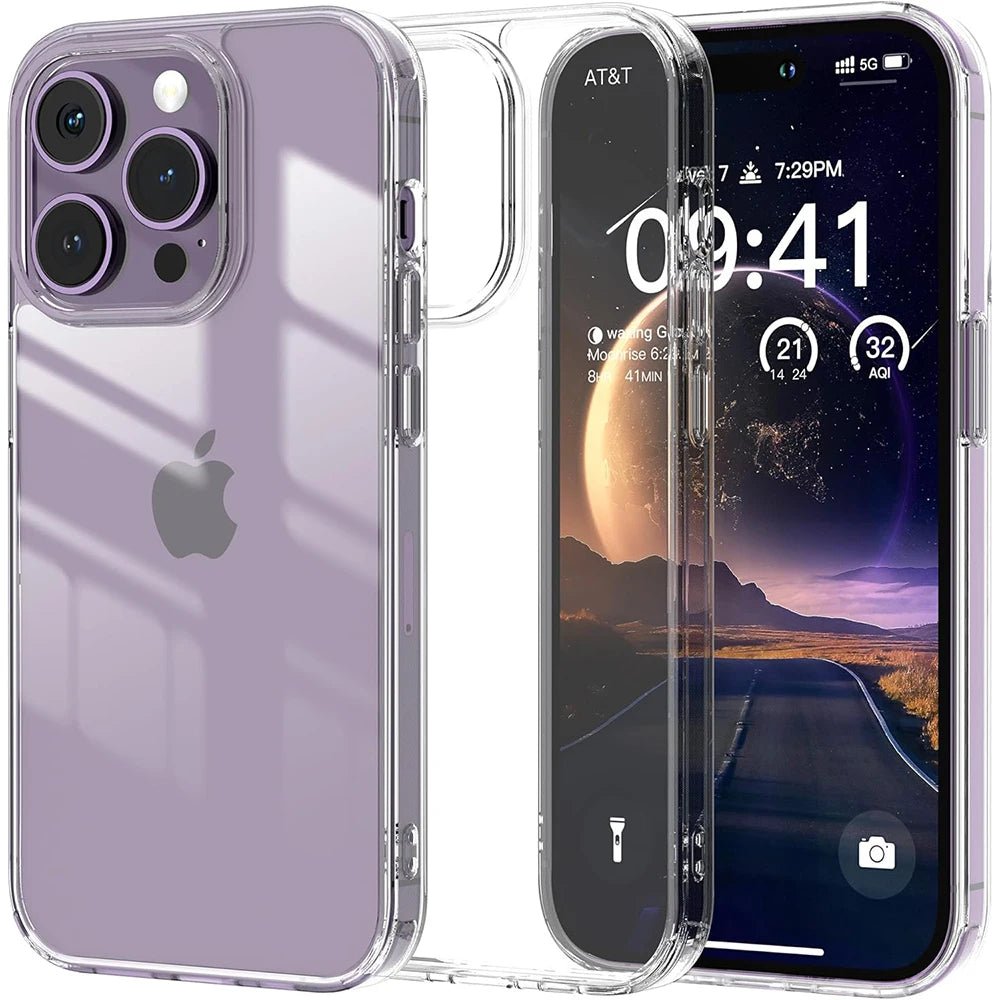 Étui Airbag hybride en acrylique antichoc pour iPhone 16 15 14 13 12 11 Pro Max Plus Mini, coque arrière rigide transparente en Silicone souple