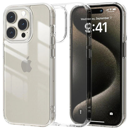 Étui Airbag hybride en acrylique antichoc pour iPhone 16 15 14 13 12 11 Pro Max Plus Mini, coque arrière rigide transparente en Silicone souple