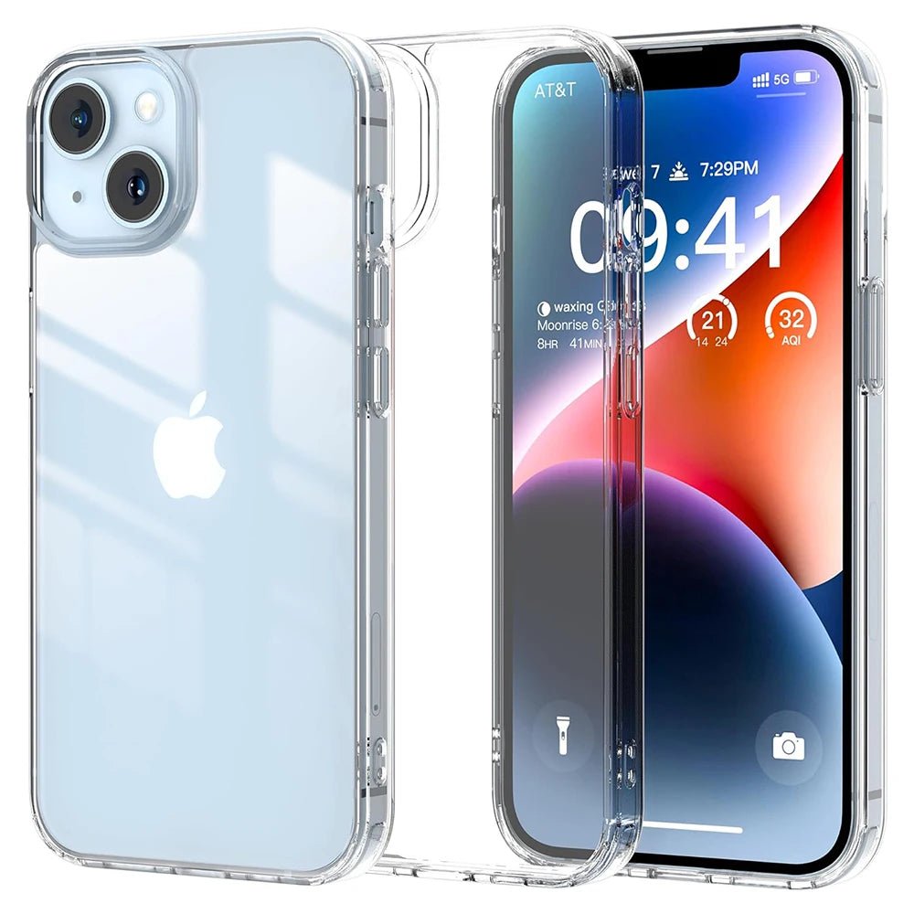Étui Airbag hybride en acrylique antichoc pour iPhone 16 15 14 13 12 11 Pro Max Plus Mini, coque arrière rigide transparente en Silicone souple