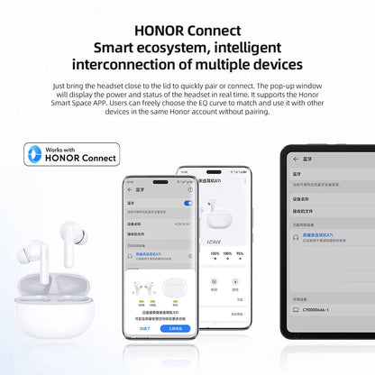 Honor CHOICE LCHSE X7i écouteurs True Wireless 45dB suppression Active du bruit TWS écouteur Bluetooth 40 heures d'autonomie de la batterie