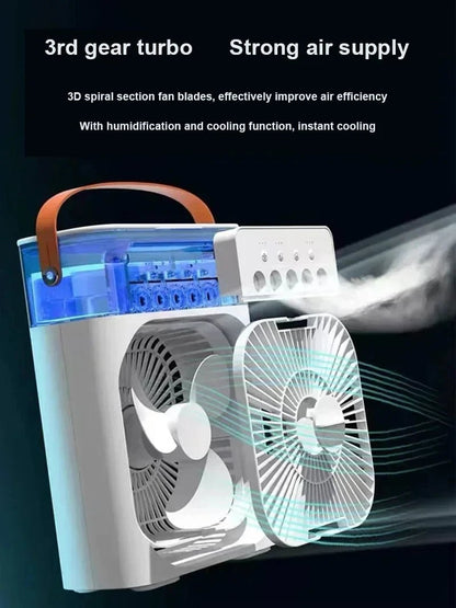Nouveau 3 en 1 ventilateur climatiseur ménage Mini refroidisseur d'air LED veilleuse Portable humidificateur réglage de l'air ventilateur bureau maison ventilateur