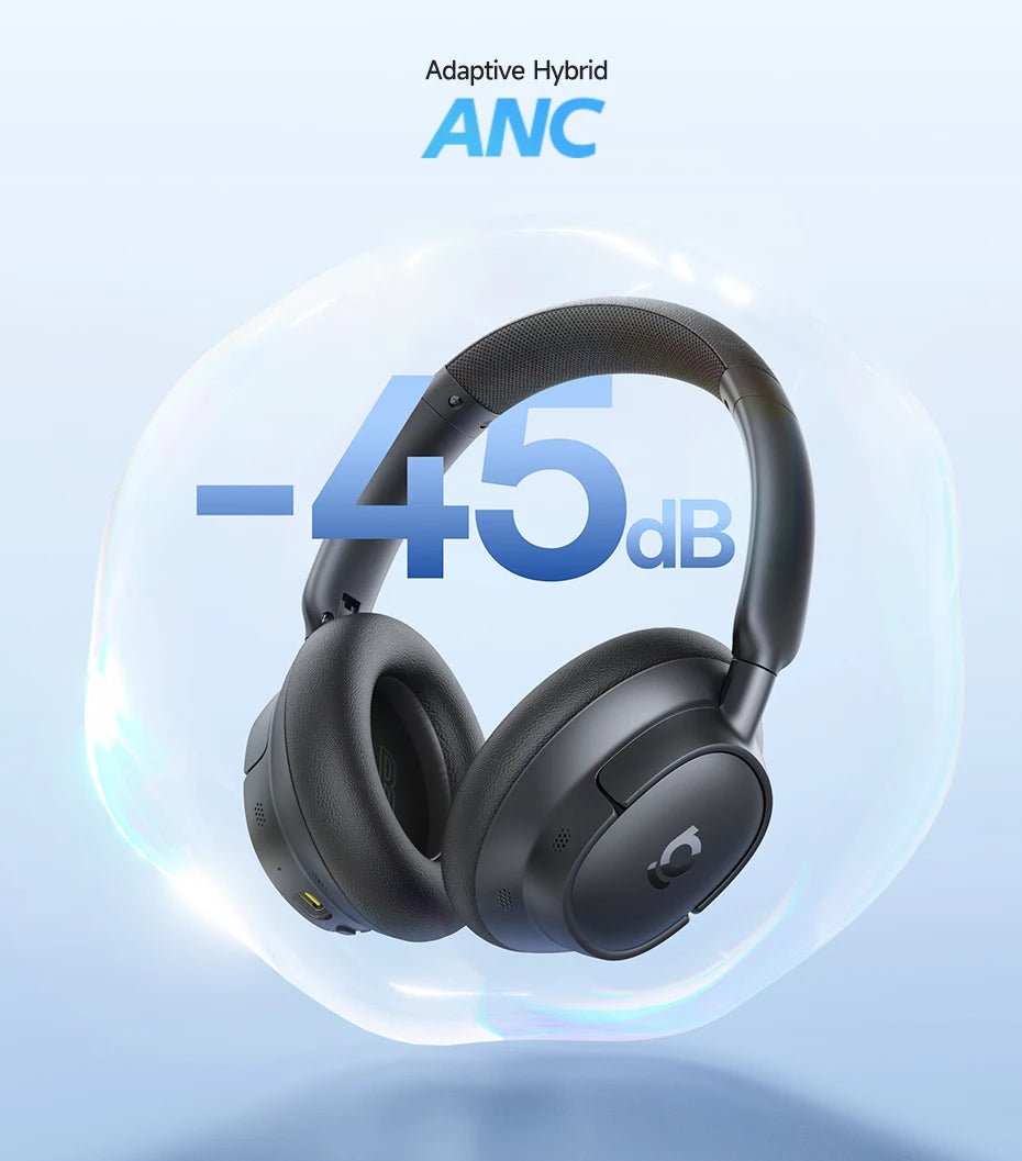Baseus EH10 NC ANC casque sans fil 45dB casques hybrides adaptatifs antibruit casque LDAC haute résolution Bluetooth 6.0 80 heures